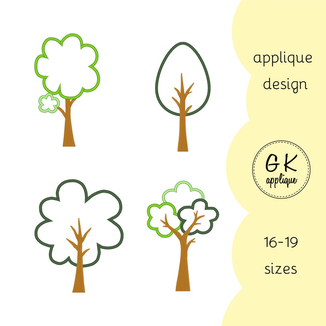 Tree Applique Pattern Printable Tree Applique Patterns Set. Machine Embroidery Patterns. BEST DEAL. - Etsy