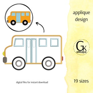 Conception d’appliques de bus. Conception de broderie de voiture. Broderie d'autobus scolaire. Broderie de transport. Conception de broderie machine. Téléchargement instantané.