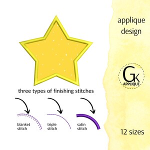 Star applique design. Shape applique pattern. Frame applique. Star machine embroidery design. Digital files for instant download.