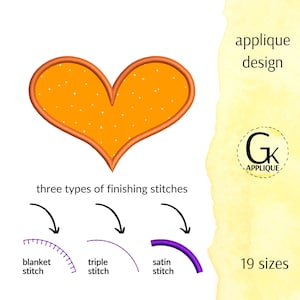 Heart applique design. Shape applique pattern. Frame applique. Heart machine embroidery design. Digital files for instant download.