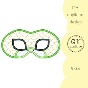 ITH Snake mask applique design. Animal mask machine embroidery design.