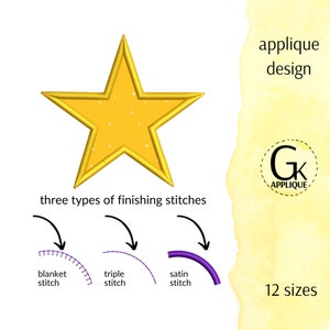 Star applique design. Shape applique pattern. Frame applique. Star machine embroidery design. Digital files for instant download.