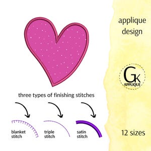 Heart applique design. Shape applique pattern. Frame applique. Heart machine embroidery design. Digital files for instant download.
