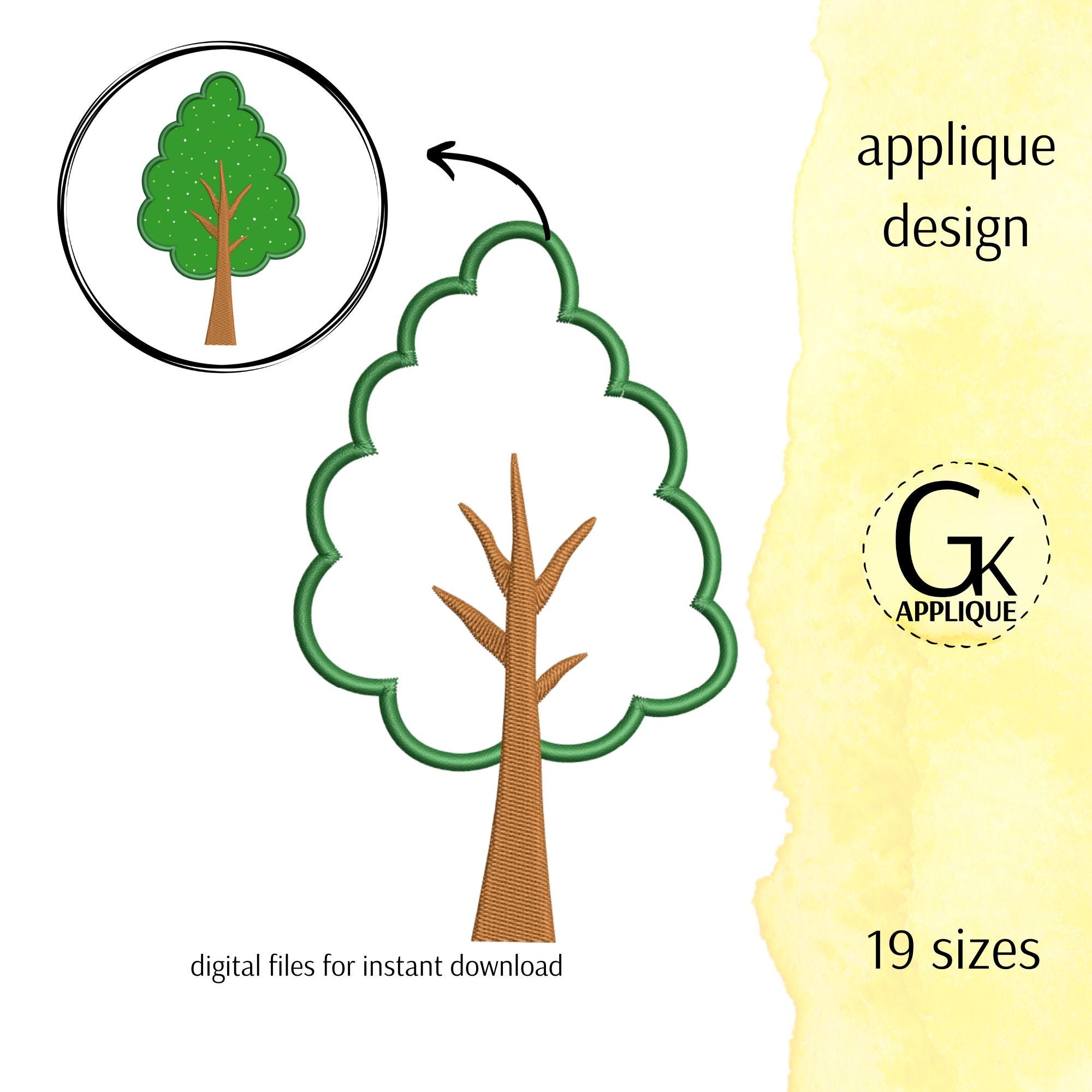 Tree Applique Design. Machine Embroidery Design. Nature Applique. Plant ...