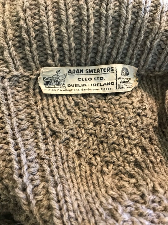 Vintage Aran Sweaters Cleo Ltd Irish Wool Knit Ca… - image 3