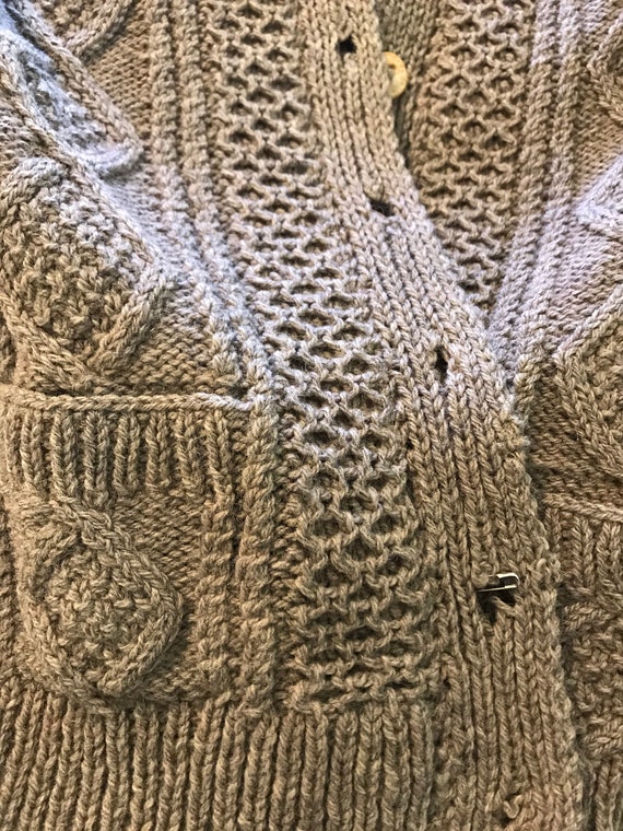 Vintage Aran Sweaters Cleo Ltd Irish Wool Knit Ca… - image 5