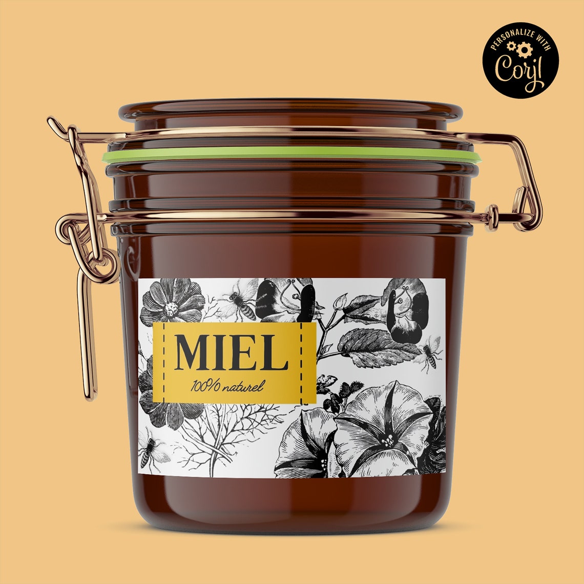 Honey jar labels Print yourself rectangular label 35x2 Etsy