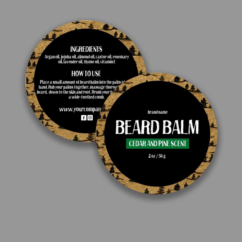 SET of beard oil and beard balm digital labels Choice white Etsy