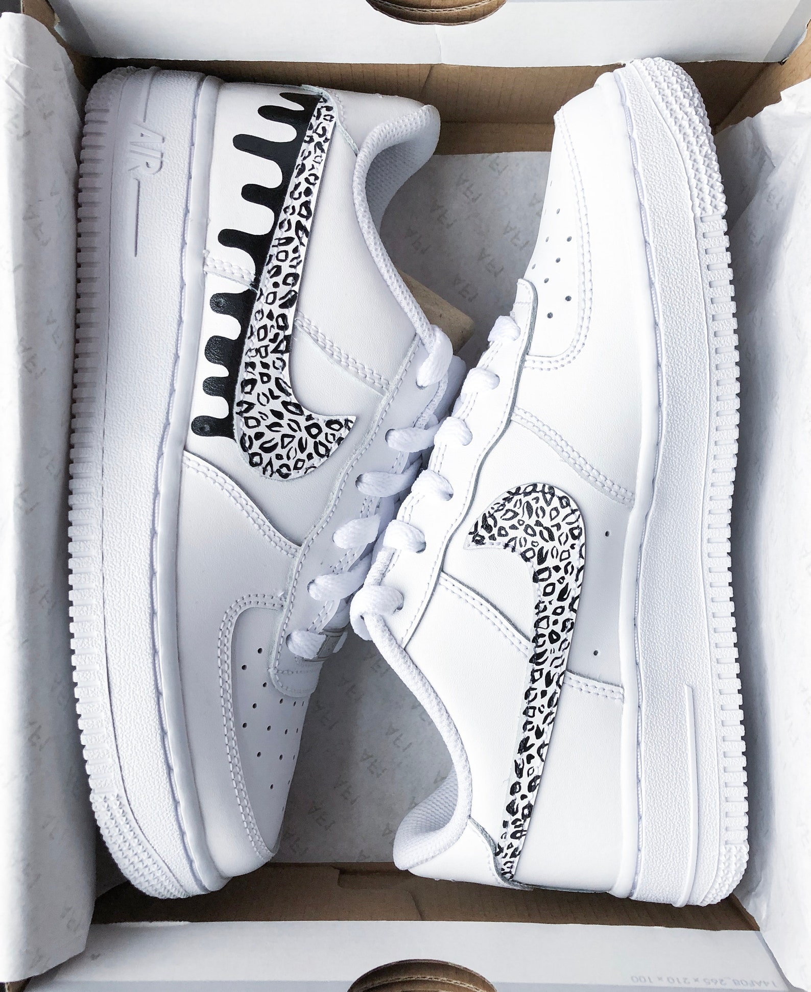 Custom Nike Airforce 1 Cheetah Drip | Etsy