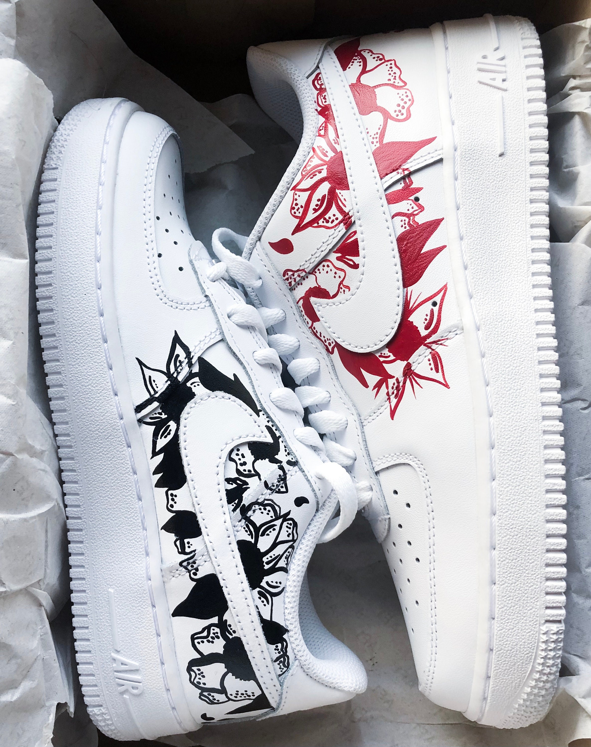 Custom Nike Airforce 1 Floral Design - Etsy