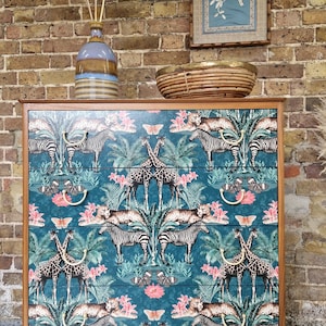 MADE TO ORDER Mid century Chest of Drawers, Retro Chest of Drawers, Up-cycled Chest of Drawers, decoupage drawers, bedroom drawers