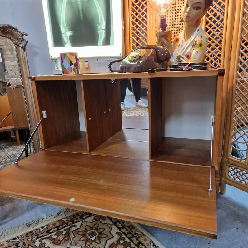 Bespoke Hand-Painted Geometric Design, Mid-Century Cabinet, Custom Furniture, Unique Storage Solution. image 4