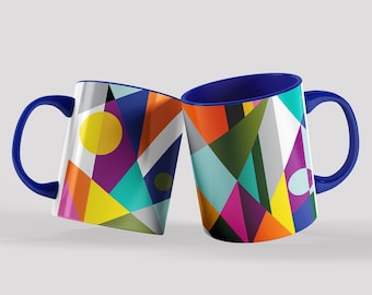 Colourful geometric coffee mug