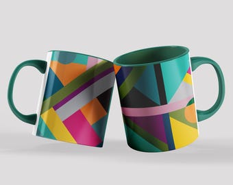 Colourful geometric coffee mug