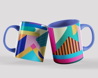 Colourful Coffee Mug, Modern Ceramic Cup, Unique Kitchen Decor, Artistic Design Mug For Stylish Sips, Coffee Mug