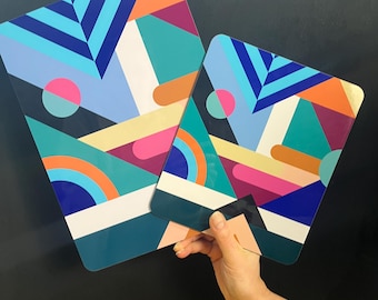 Colourful geometric placemats Medium size