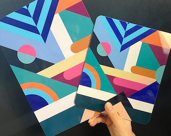 Colourful geometric placemats extra large