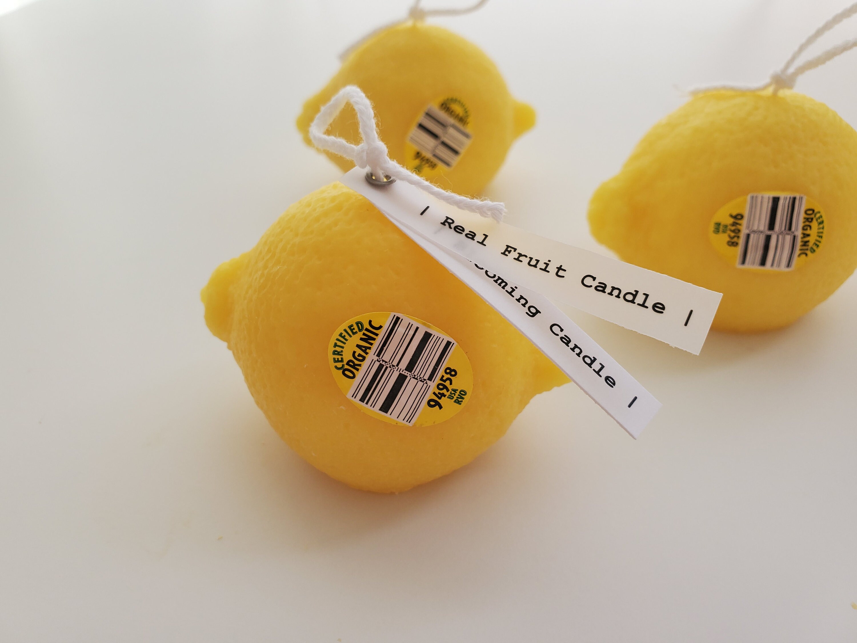 Lemon Candle Real Fruit Candle 100 Nature Pillar Wax & Etsy