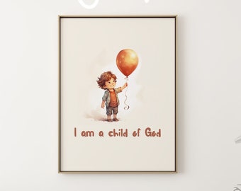 Child of God Nursery Print, Christian Scripture Wall Art (Digital Download)