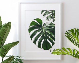 Monstera Blatt Druck, Modernes Wohn Dekor (Digitaler Download)