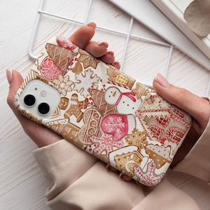 Christmas Phone Case Gingerbread Phone Case Holiday Christmas Case for iPhone 16 15 14 Pro Max Samsung Galaxy S24 S23 S22 Ultra Google Pixel