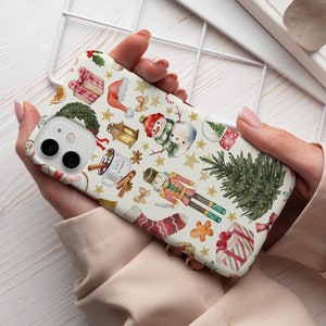 Christmas Phone Case Cozy Winter Holiday Festive Christmas Case for iPhone 16 15 14 Pro Max Samsung Galaxy S24 S23 Ultra Google Pixel 8 pro