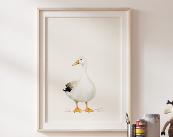 Silly Goose Nursery Wall Art Cute Goose Poster Goose Nursery Decor Farm Animal Printable Kid's Room Wall Decor Goose Children's Room Print