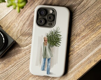 Funda para teléfono con ilustración de Navidad y vacaciones de invierno
