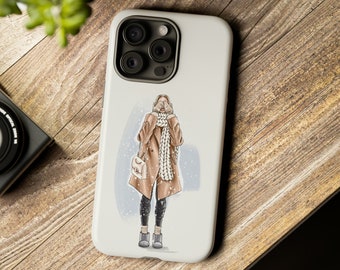 Christmas Phone Case Winter Phone Case Holiday iPhone Case Christmas Girl Phone Case for iPhone 15 iPhone 15 Pro Max iPhone 15 Plus Samsung