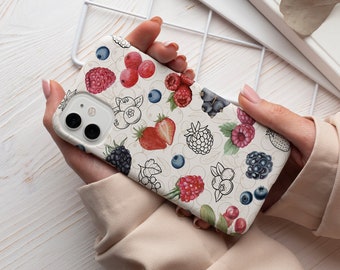Fruit Phone Case Summer Berries Phone Case Berry Phone Case iPhone 15 14 13 12 11 Pro Max Samsung Galaxy S23 S22 S20 Ultra Google Pixel Pro