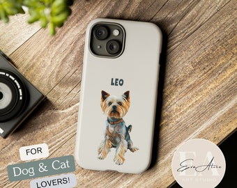 Custom Pet Phone Case From Pet Photo Personalized Pet Portrait Phone Case Custom Dog Phone Case Custom Cat Phone Case Pet Lover Phone Case
