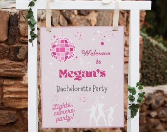 Disco Bachelorette Party Bienvenido Signo DESCARGA DIGITAL Bachelorette Bienvenido Signo Imprimible Bachelorette Decoraciones Disco Bach Party Sign