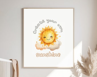 Sunshine Nursery Print,Create Your Own Sunshine Nursery Wall Art,Nursery Wall Decor,Cute Sun Nursery Wall Decor,Sunshine Nursery Wall Decor