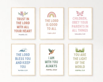 Kids Bible Verse Scripture Wall Art Church Sunday School Wall Art Christian Education Printable Christian Classroom Decor Nursery Wall Print