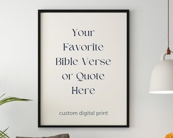 Impresión personalizada de versículos bíblicos, arte cristiano para pared (descarga digital)