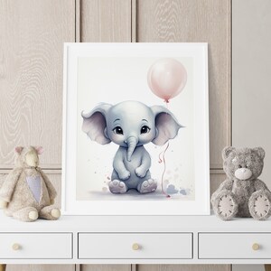 Elephant Nursery Print, Safari Nursery Print, Nursery Wall Art, Baby Animal Print, Baby Elephant Nursery Wall Art, Animal Nursery Wall Print