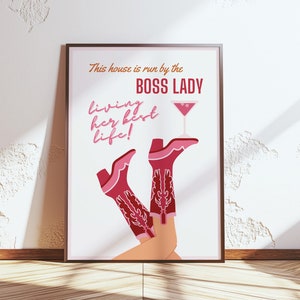 Bottoms Up Wall Print Cowgirl Boots Martini Wall Art Pink Bar Cart Decor Martini Wall Print Western Aesthetic Printable Art Boss Lady Print