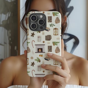 Christmas Phone Case Cozy Winter Holiday Festive Christmas Case for iPhone 16 15 14 Pro Max Samsung Galaxy S24 S23 S22 Ultra Google Pixel 8