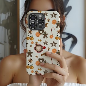 Christmas Phone Case Gingerbread Phone Case Holiday Christmas Case for iPhone 16 15 14 Pro Max Samsung Galaxy S24 S23 S22 Ultra Google Pixel