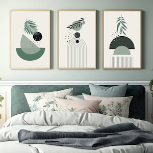 Boho Wall Prints Set of 3 Boho Wall Art Sage Botanical Wall Prints Green Wall Decor Boho Prints Boho Wall Decor Green Botanical Wall Art
