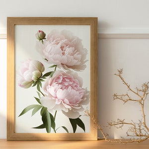 Beautiful Pink Peonies Wall Print, Floral Printable Art, Gallery Wall art, Pink Peonies Art, Floral Art, Instant download digital print