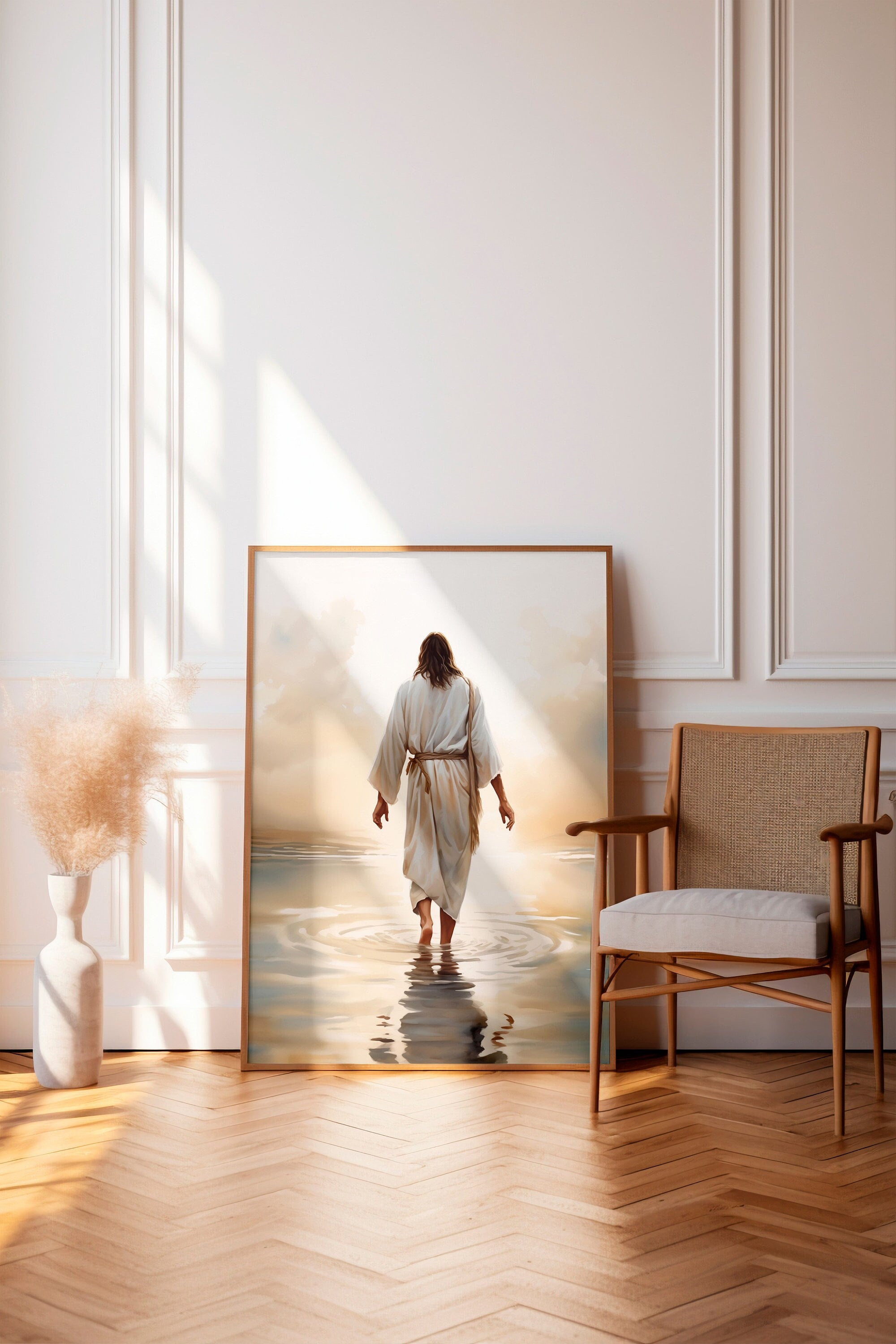 Jesus Walking on Water Poster Jesus Wall Print Bible Verse Wall Art ...