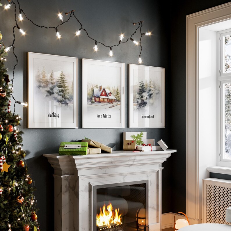 Winter Wonderland Prints Set of 3 Winter Landscape Prints Winter Forest ...