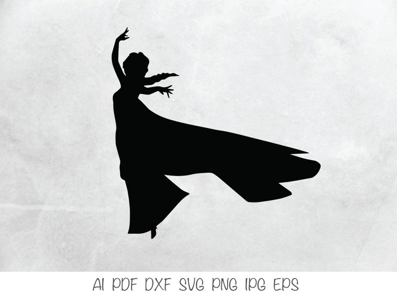 Download Elsa Frozen Silhouette Svg Vector Digital File Eps Ai Pdf Etsy
