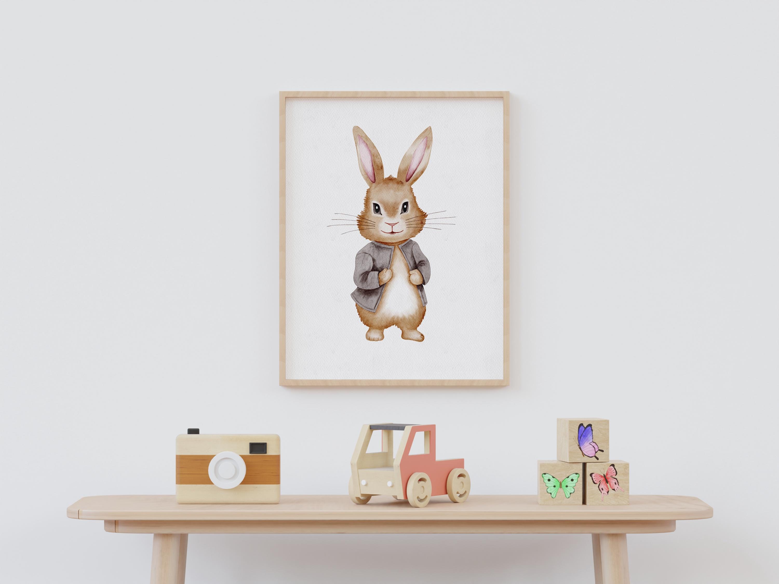 Bunny Nursery Print Cute Nursery Baby Boy Nursery Cottagecore Print ...