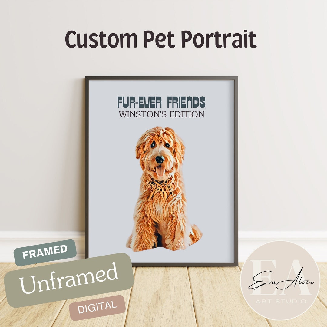 Custom Pet Portrait Poster, Personalized Dog or Cat Art (digital Option ...