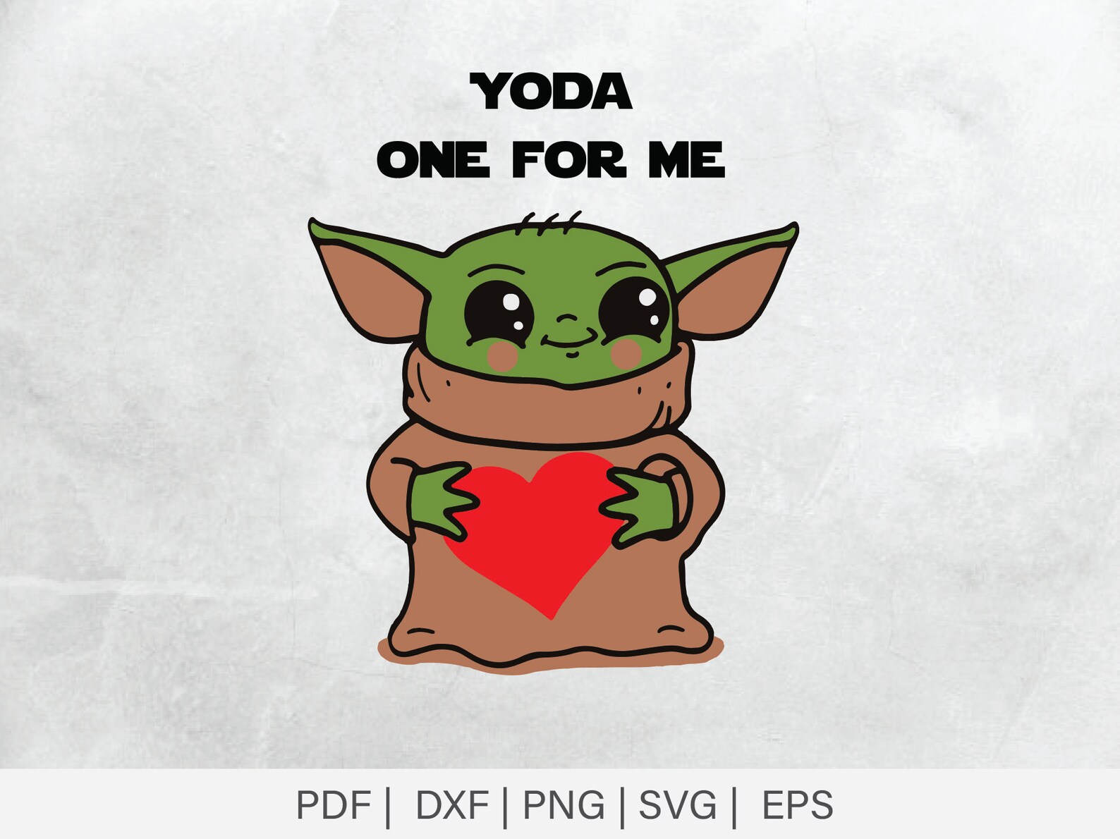 Yoda One for Me SVG Baby Yoda With a Heart Svg Star Wars Etsy Finland