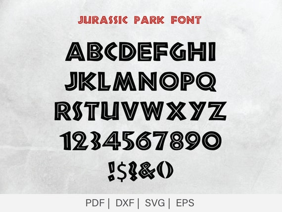 jurassic park font svg disney svg jurassic park alphabet etsy