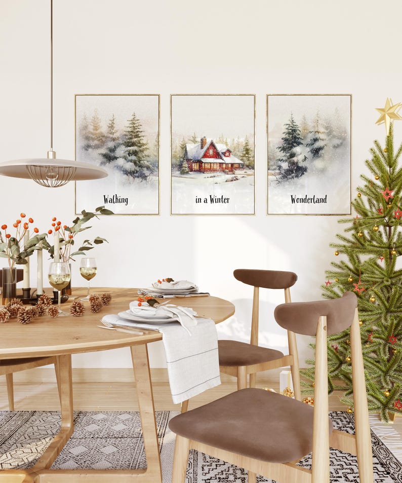 Winter Wonderland Prints Set of 3 Winter Landscape Prints Winter Forest ...