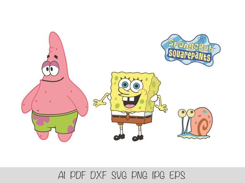 Spongebob Squarepants Patrick Gary Logo SVG Vector Digital | Etsy